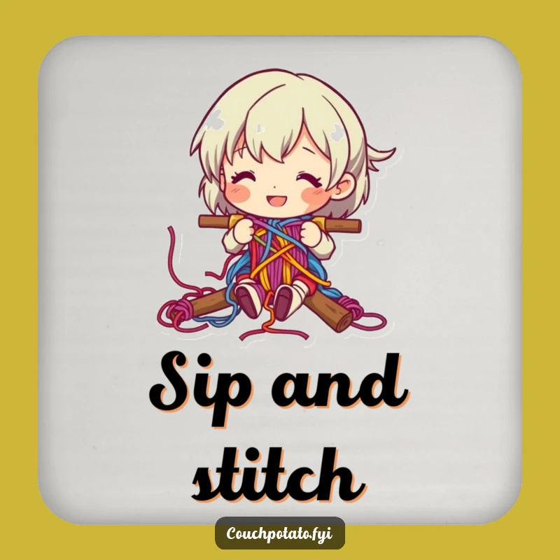 Funny Happy Weaver Coaster: Protect Surfaces with Artistic Flair!