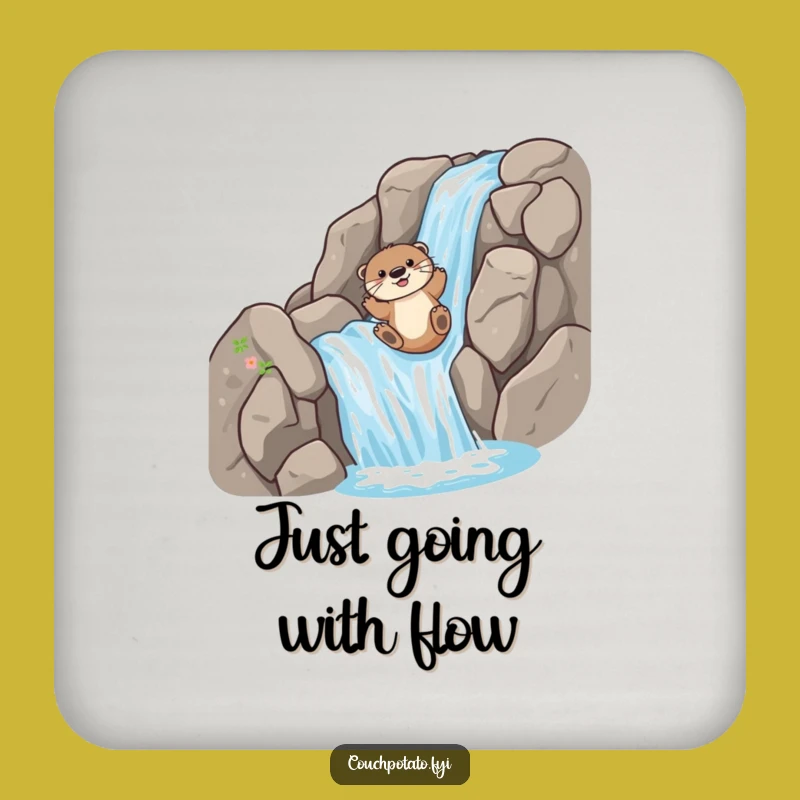 Funny Otter Slide Coaster: Protect Surfaces with Hilarious Wildlife Art, Perfect Funny Gift