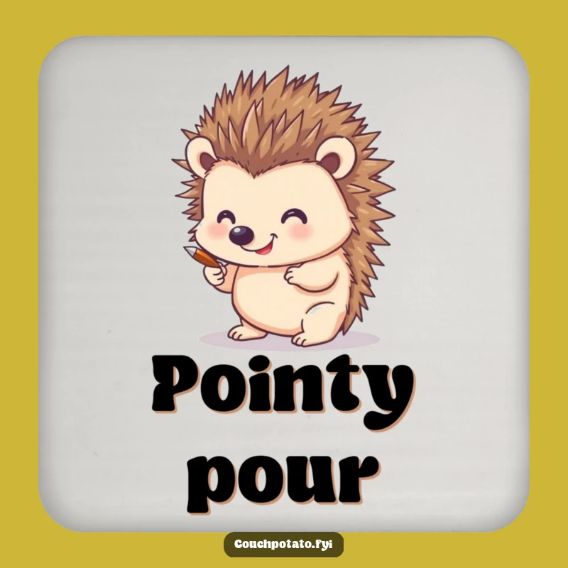 Funny Hedgehog Artist Drink Coaster: Protect Surfaces with Whimsical Art