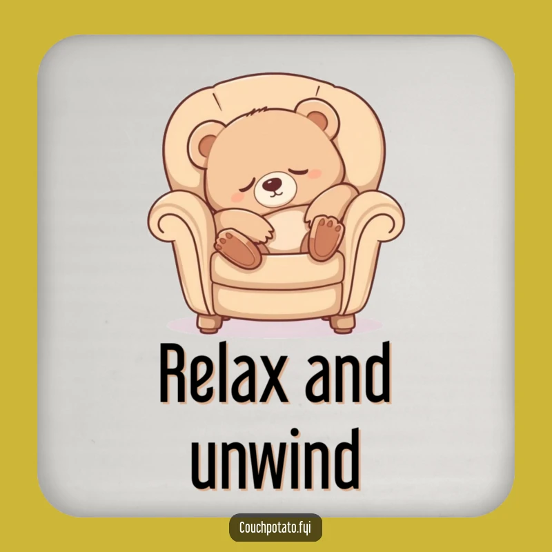 Funny Sleepy Bear Coaster: Luxurious Comfort for Your Drink Surface Gift