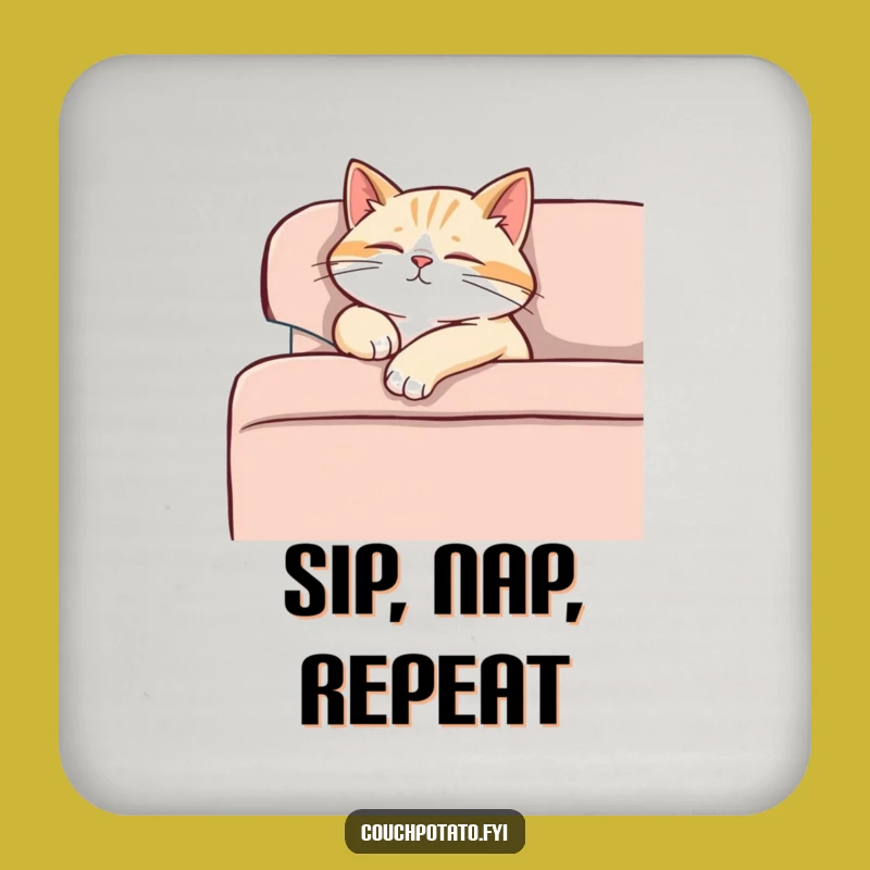 Funny Content Cat Cozy Coaster - Relaxed Pet Table Protector