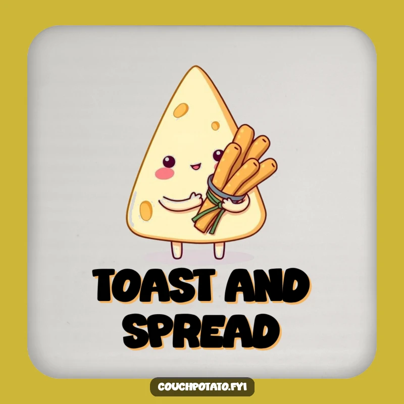 Funny Smitten Cream Cheese Coaster Set: Tabletop Snack Humor