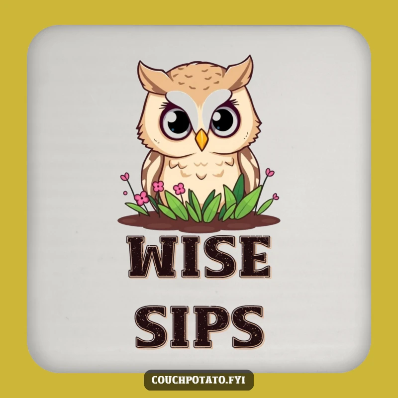 Funny Owl Garden Coaster: Curious Watcher, Hilarious Protection for Tables