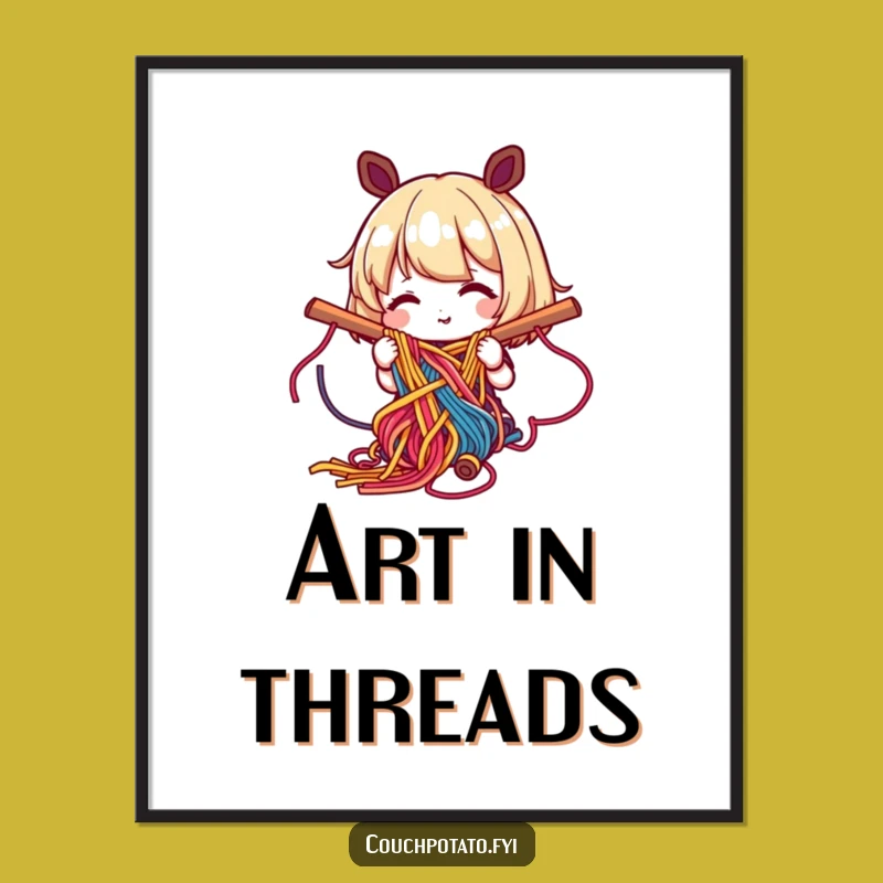 Funny Weaver Art Poster: Intricate Yarn Pattern Display Gift