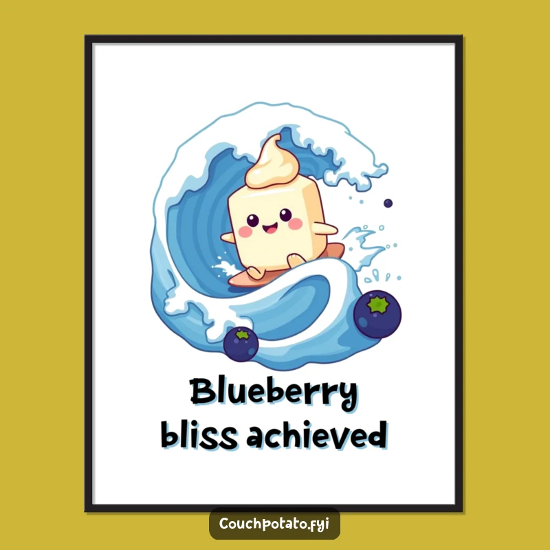 Funny Cream Cheese Surfing Poster: Bring Home the Comedy of the Waves!