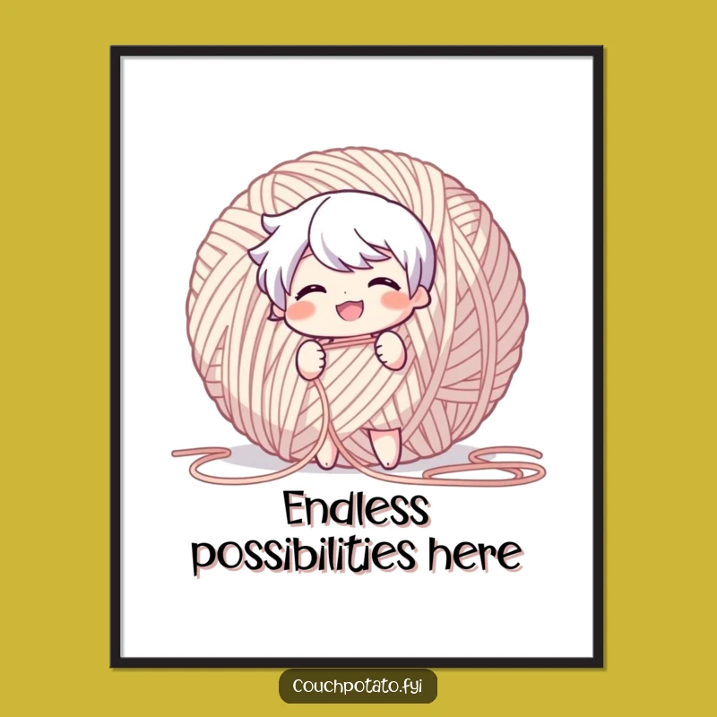 Funny Yarn Puller Poster: Start Your Crafting Journey, Perfect Wall Art Gift!