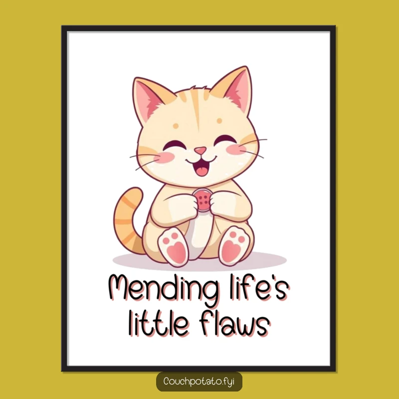 Funny Cat Sewing Poster: Confident Crafter, Hilarious Wall Art Gift