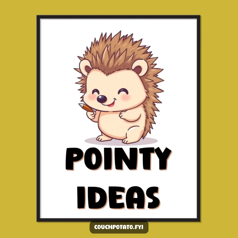 Funny Hedgehog Artist Poster: Whimsical Wall Art for Art and Animal Lovers