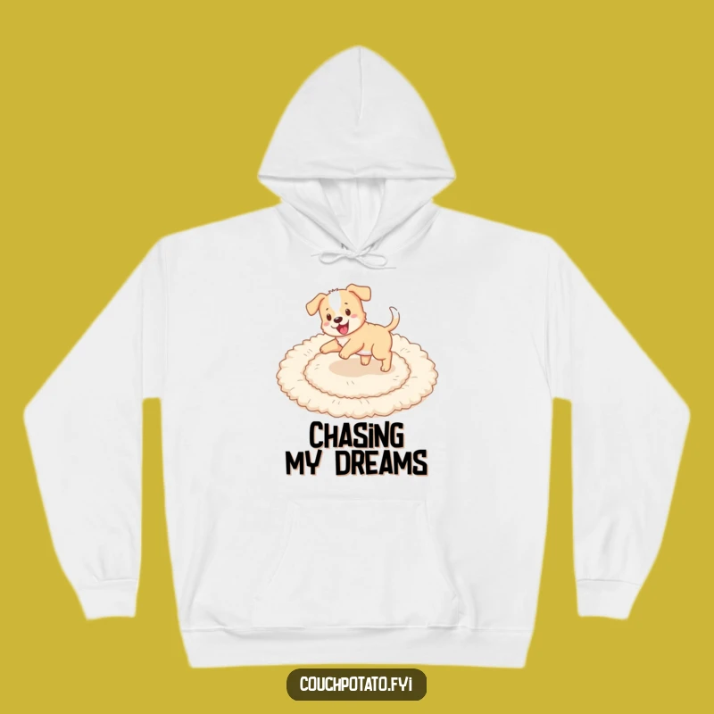 Funny Puppy Tail Chase Hoodie: Cozy Puppy Playing, Perfect Warm & Hilarious Gift