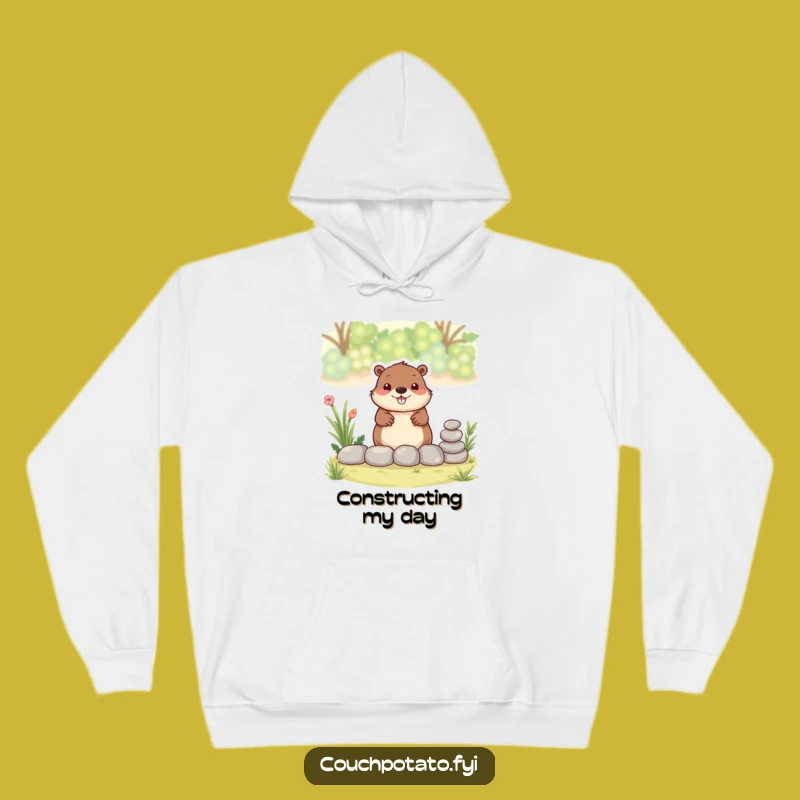 Funny Beaver Garden Hoodie: Busy Builder, Cozy DIY Enthusiast's Hilarious Gift