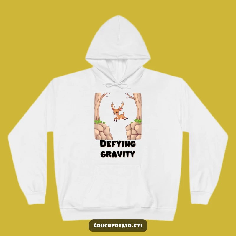 Funny Deer Impossible Jump Hoodie: Cozy Motivation, Adventurous Spirit, Ultimate Funny Gift