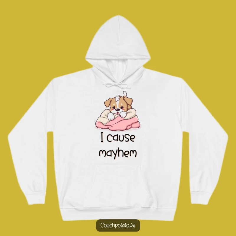 Cozy Funny Energetic Puppy Hoodie - Playful Dog Character Apparel