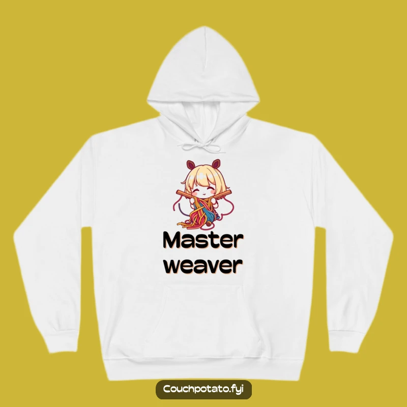 Cozy Funny Weaver Hoodie: Intricate Yarn Design Comfort