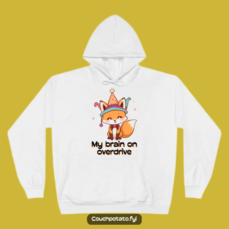 Funny Fox Hat Adventure Hoodie - Cozy & Hilarious Outerwear