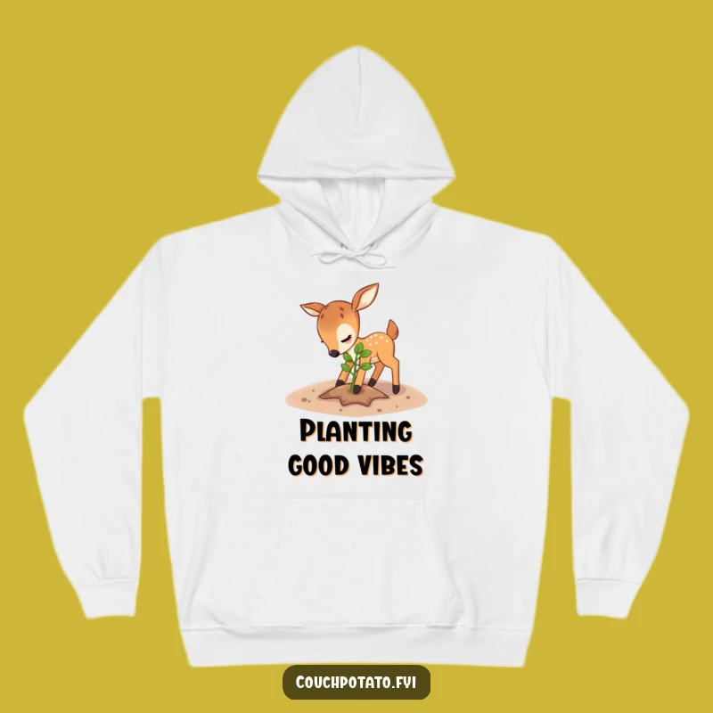 Funny Deer Sapling Hoodie: Gentle Gardener, Cozy Nature Lover's Hilarious Gift