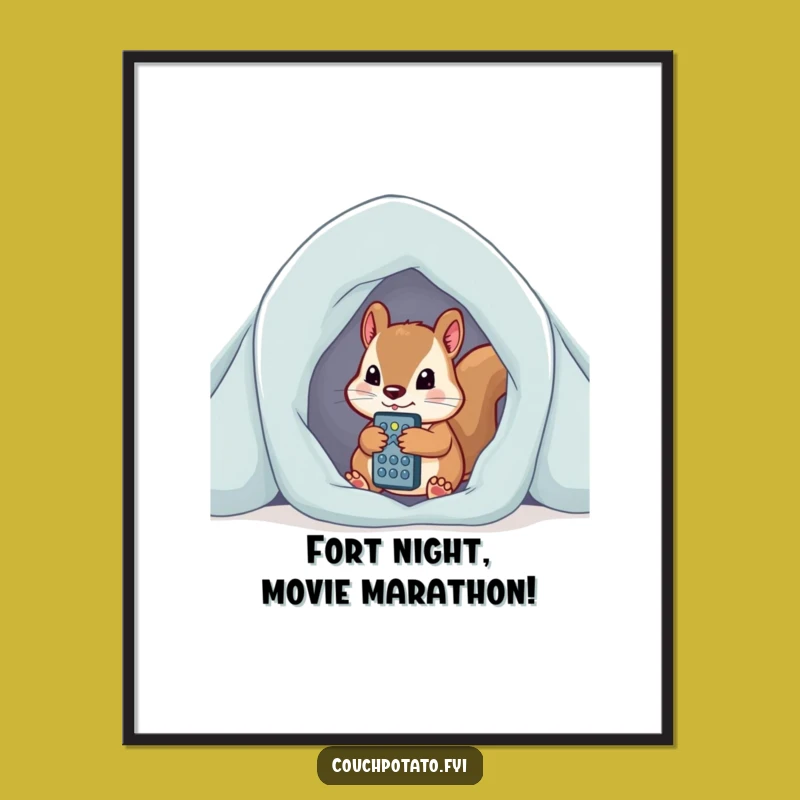 Funny Free Printable Squirrel Art: Fort Dweller Remote Master Downloadable Decor