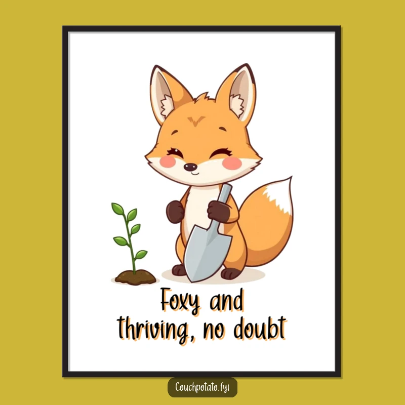 Funny Free Printable Wall Art: Fox Cultivates Joy, Downloadable Art Gift!
