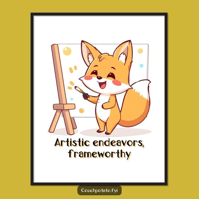 Free Printable Fox Painting Wall Art - Funny Downloadable Art for a Cheerful Home Decor