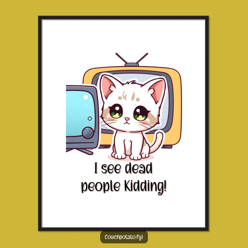 Free Printable Funny Kitten Wall Art: TV Stare, Hilarious DIY Downloadable Decor!