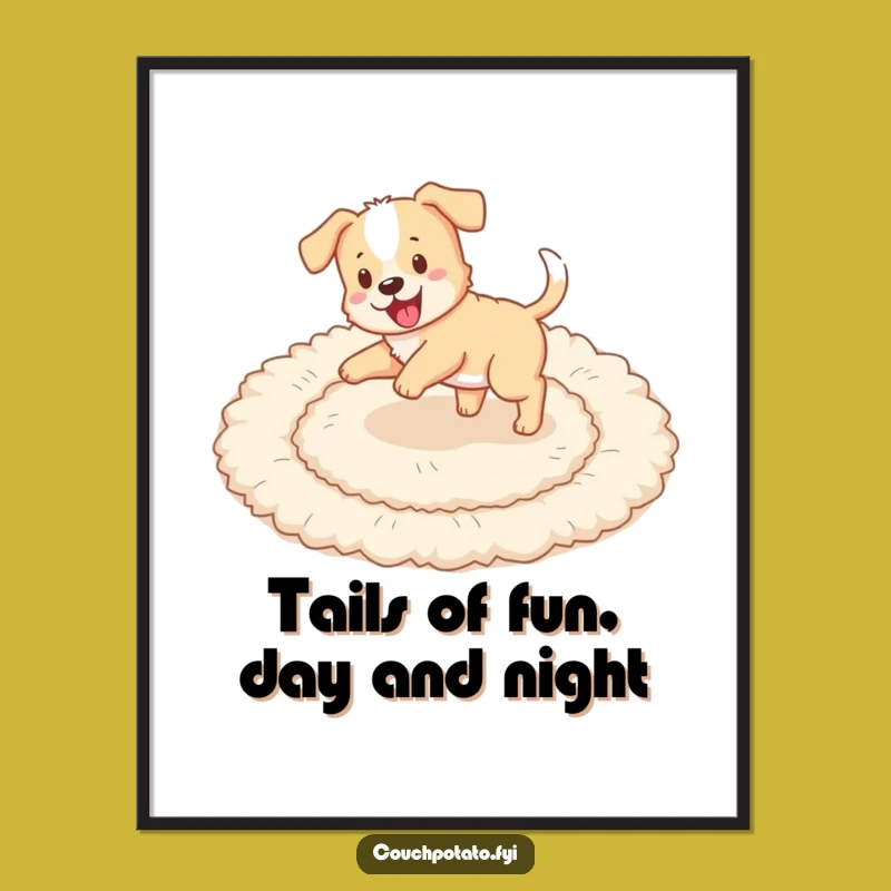 Funny Free Printable Wall Art: Playful Puppy, Energetic Downloadable Decor