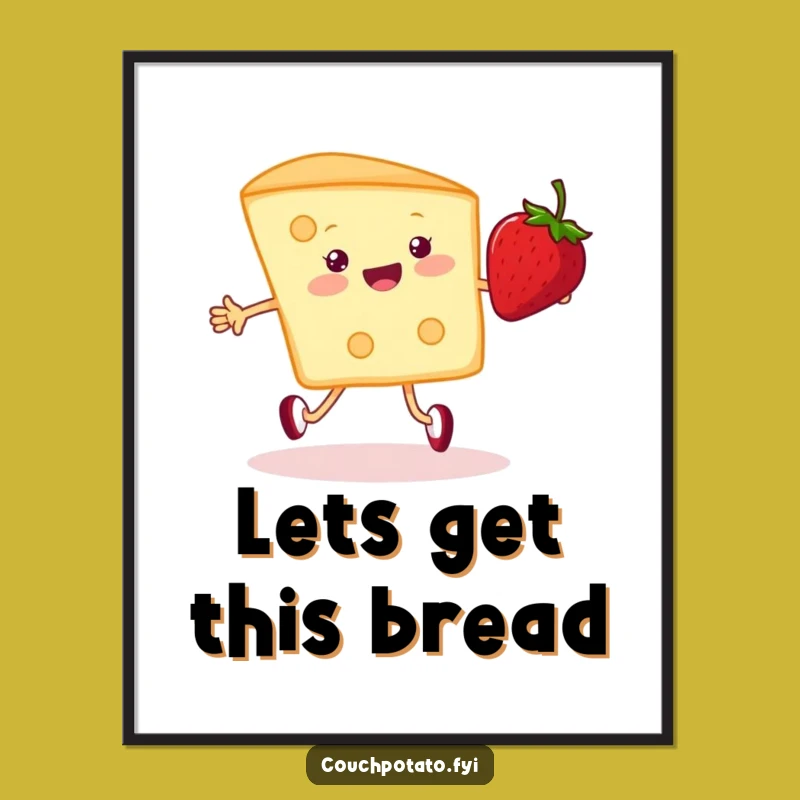 Funny Free Printable Wall Art: Jumping Cream Cheese, Whimsical Downloadable Decor Gift