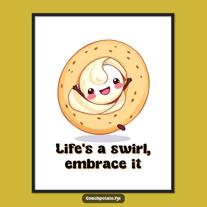 Funny Free Printable Wall Art: Cream Cheese Cartwheel Quirky Downloadable Decor