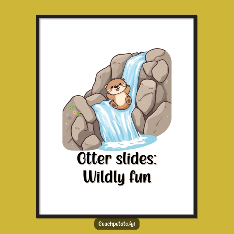 Free Printable Wall Art: Funny Otter Action Art for Nature Lovers