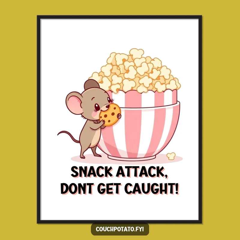 Funny Free Printable Mouse Art: Mischevious Cookie Thief Downloadable Decor