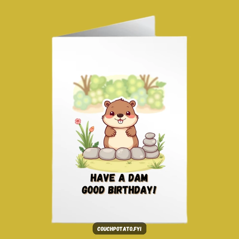 Free Printable Beaver Birthday Card - Cheerful DIY Downloadable Gift for Builders