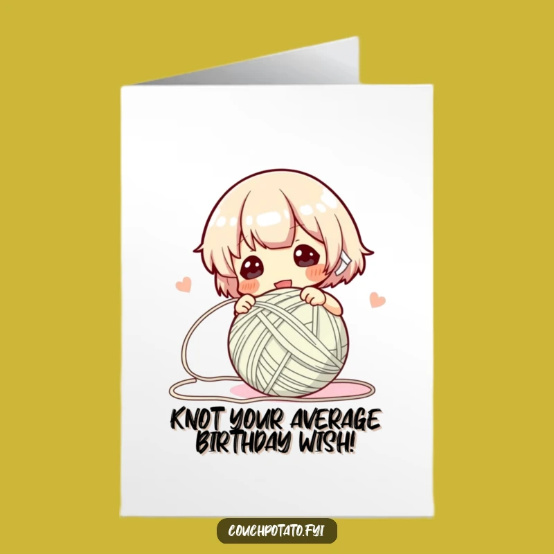 Free Printable Birthday Card: Funny Yarn Winder Character, Fast & Hilarious Downloadable Gift