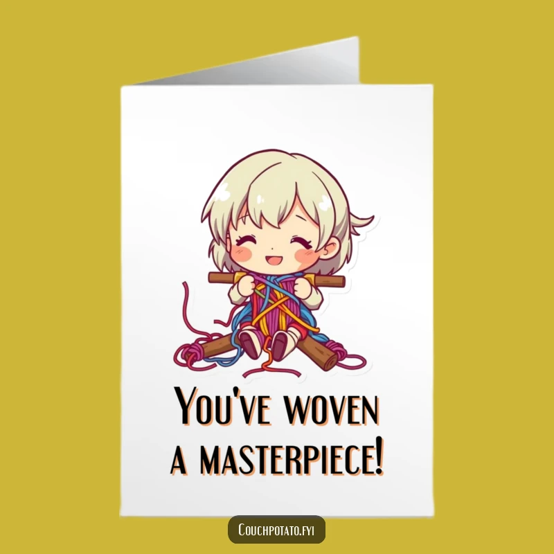 Free Printable Congrats Card: Happy Weaver Celebrates Success, DIY Joy