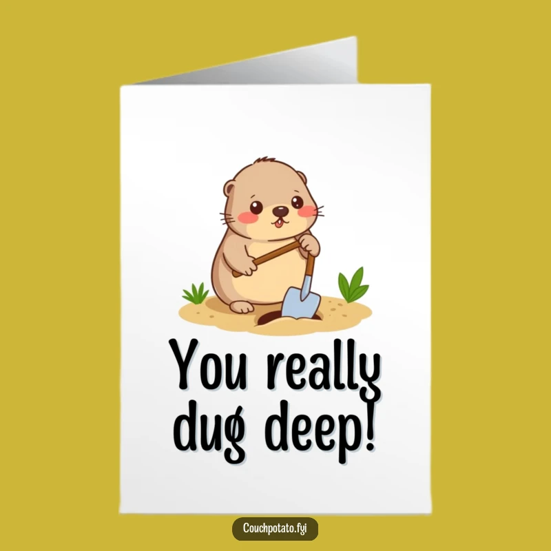 Free Printable Congrats Card: Mole Digs Up Success, A Downloadable Gift!