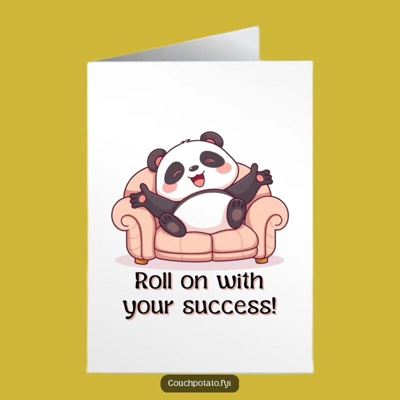 Gleeful Free Printable Panda Roll Congrats Card - DIY Download