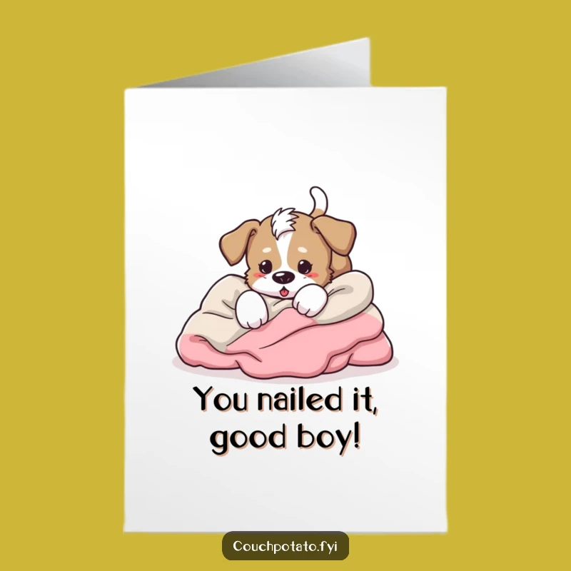 Free Printable Puppy Congrats Card: Funny Energetic Arrival Downloadable