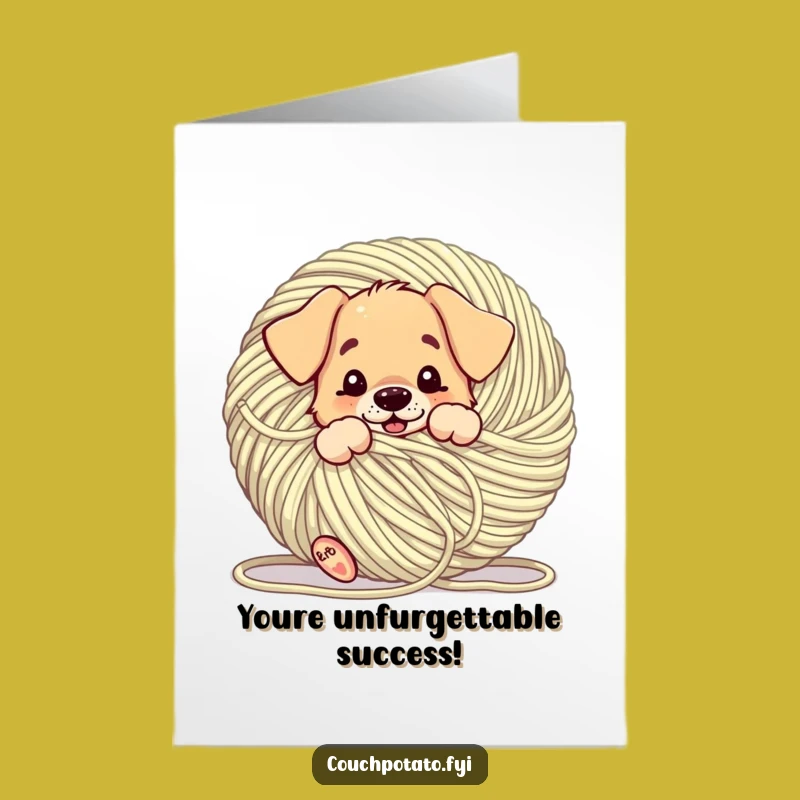Free Printable Puppy Congratulations Card: Yarn Tangled, Hilarious DIY Downloadable Success!