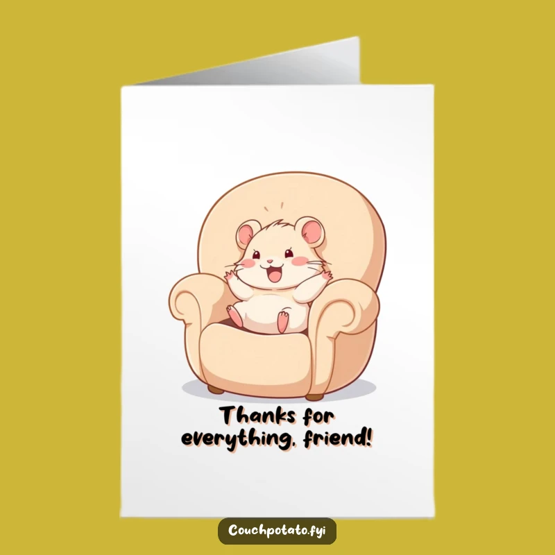 Free Printable Hamster Thank You Card: Armchair Roll, Hilarious DIY Downloadable Gratitude!