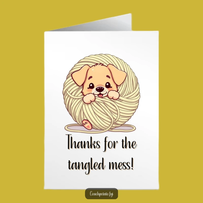 Free Printable Puppy Thank You Card: Yarn Tangled, Hilarious DIY Downloadable Gratitude!
