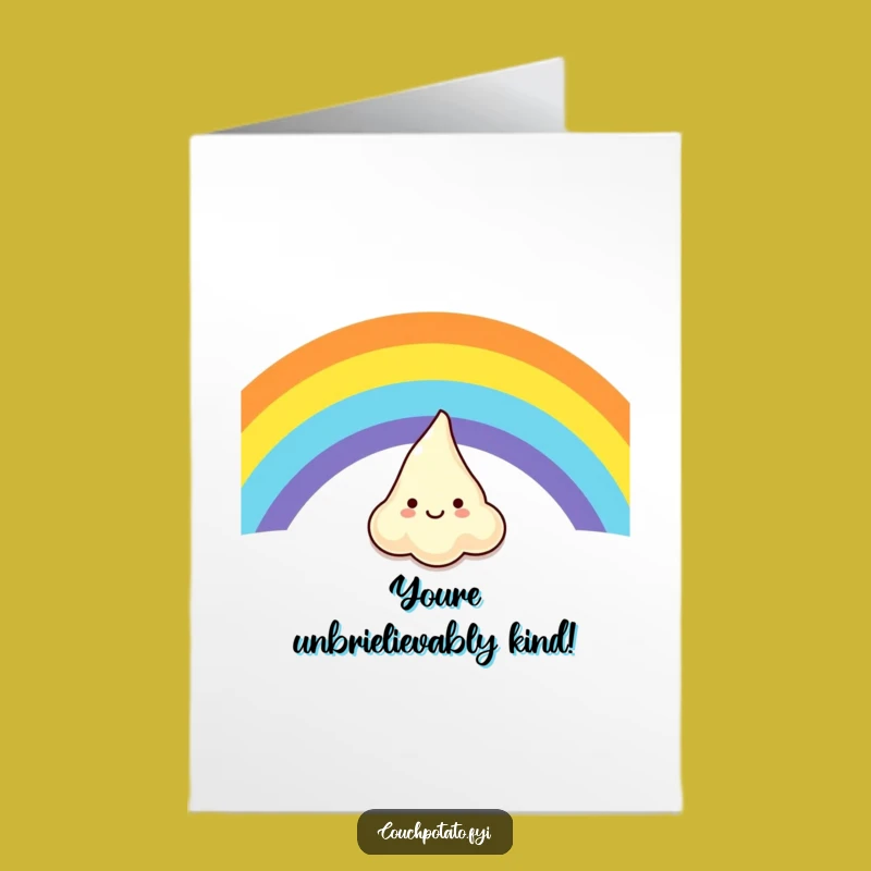 Free Printable Thank You Card: Cream Cheese Rainbow Slide Funny Gratitude Downloadable Gift