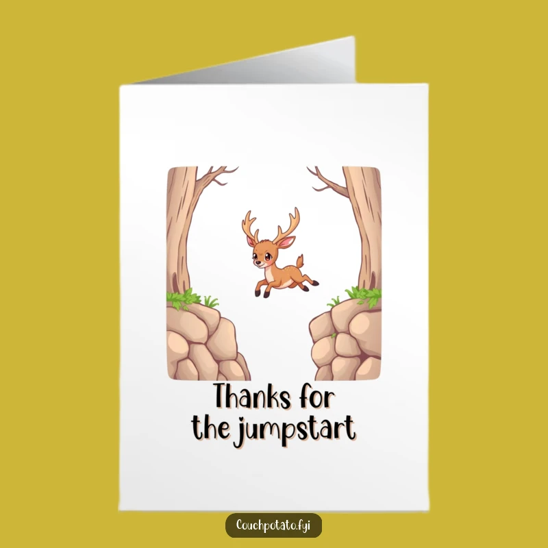 Free Printable Thank You Card: Deer Jumps for Thanks