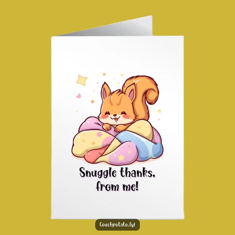 Free Printable Thank You Card: Dreaming Squirrel, Cozy Gratitude Downloadable Gift
