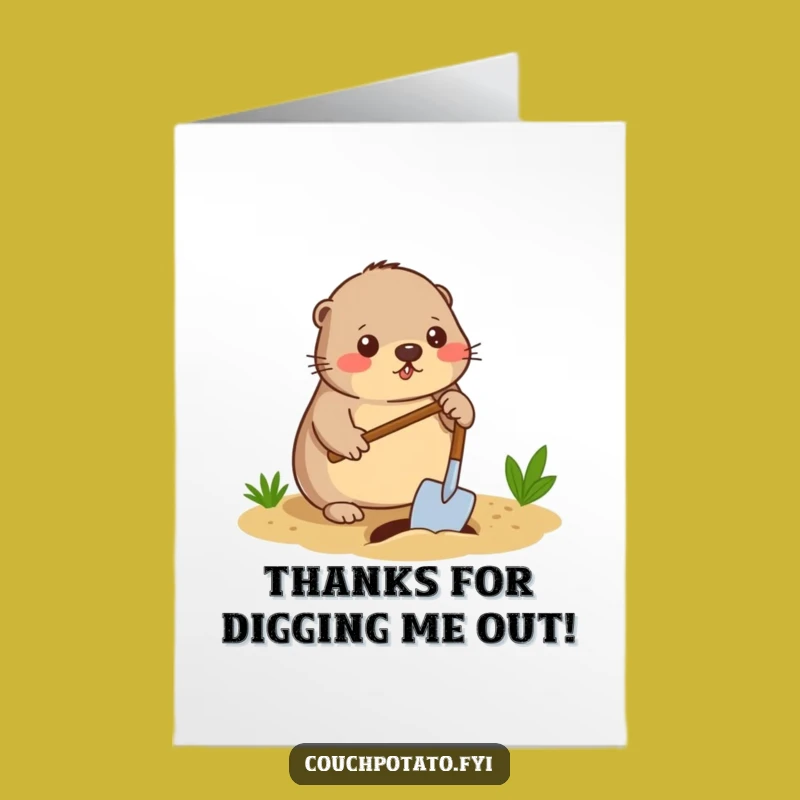 Free Printable Thank You Card: Mole Digs Gratitude, A Downloadable Gift!