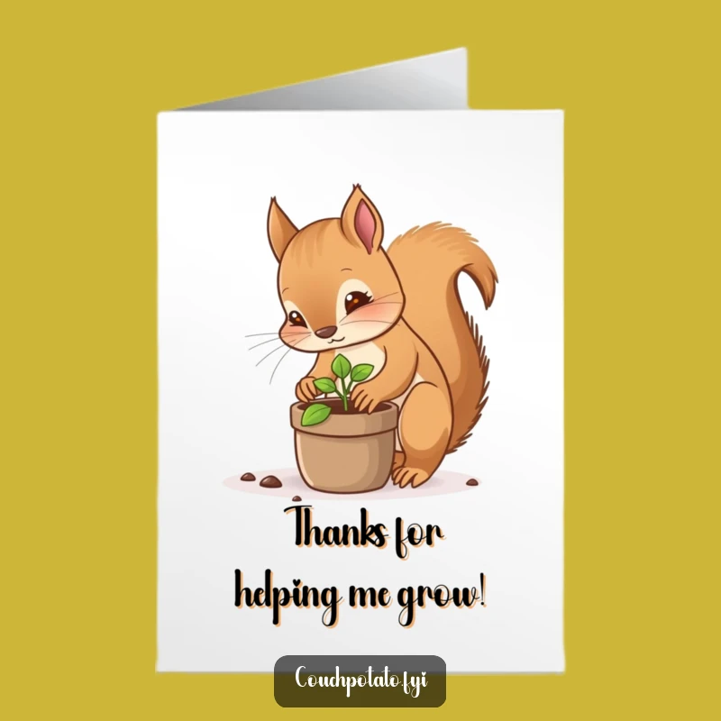 Free Printable Thank You Card: Squirrel Plants Gratitude, A Downloadable Gift!