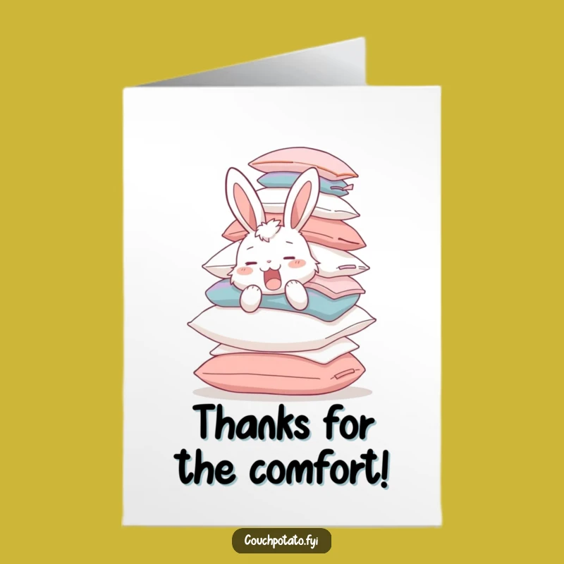 Free Printable Bunny Thank You Card: Sleepy Pillow Balance, Hilarious DIY Downloadable Gratitude!