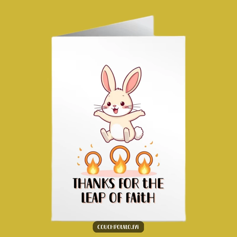 Free Printable Thank You Card: Rabbit Jumps Through Fire