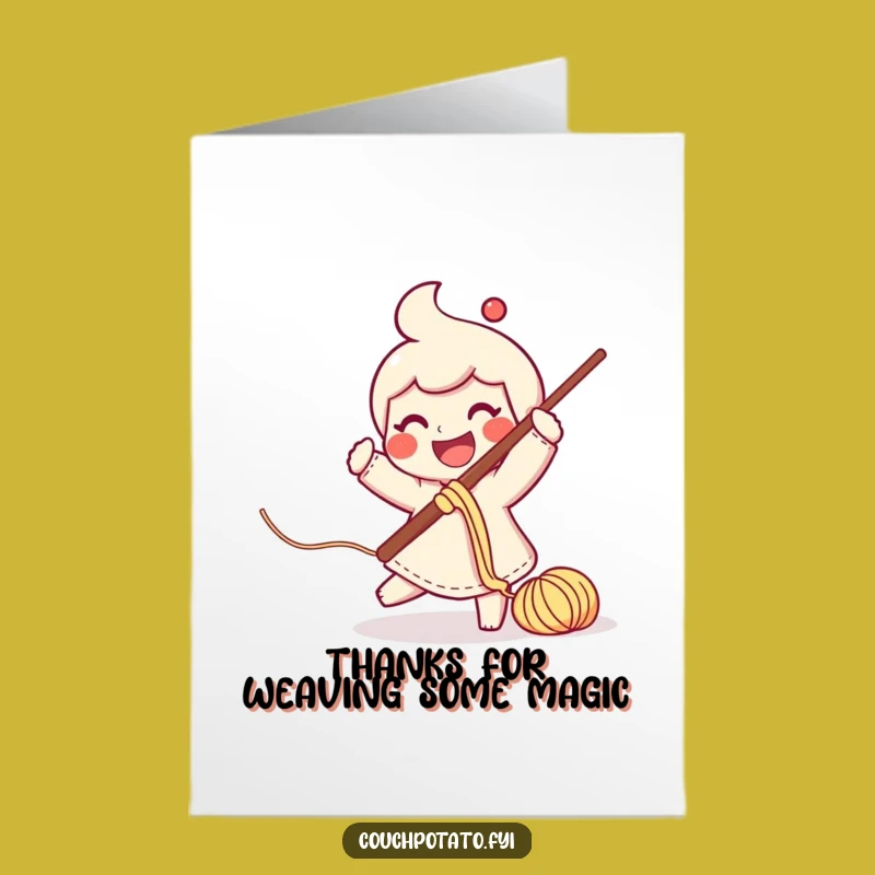 Free Printable Thank You Card: Smiling Crocheter Expresses Thanks, DIY Gratitude