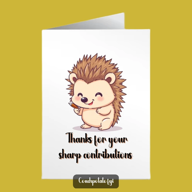 Free Printable Thank You Card: Funny Hedgehog Art for a Sweet Downloadable Gift