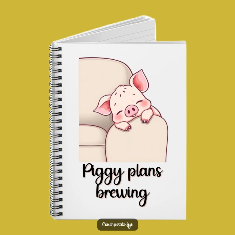 Funny Cheerful Piglet Couch Notebook - Journal Your Happy Moments