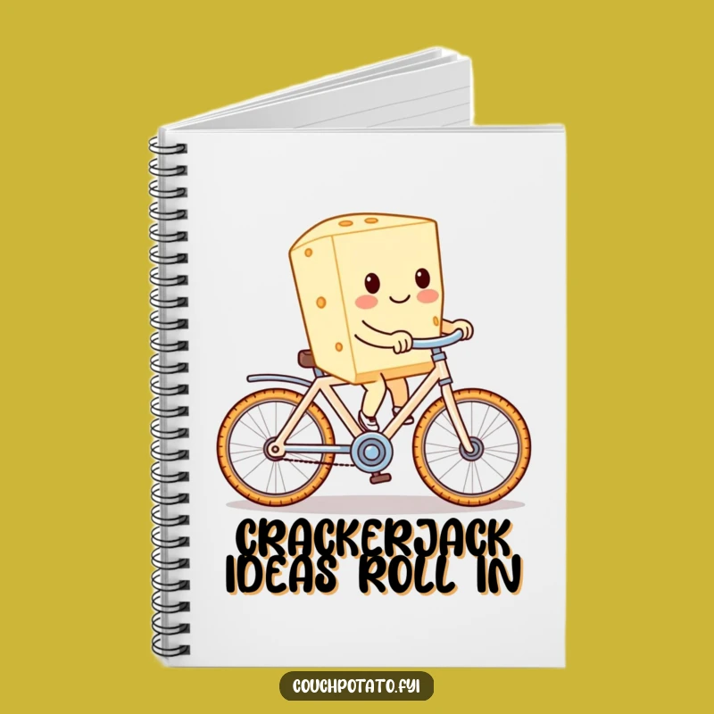 Funny Cream Cheese Cracker Bike Notebook: Jot Down Ideas with Comedic Flair!