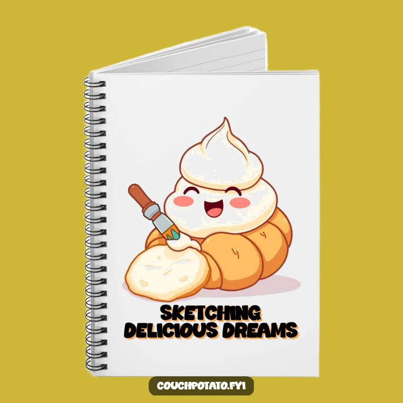 Funny Cream Cheese Croissant Sketchbook - Inspire Your Art, Humorous Gift