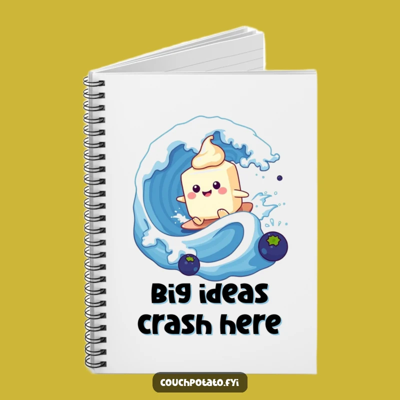 Funny Cream Cheese Surfing Notebook: Ride the Waves of Your Ideas!